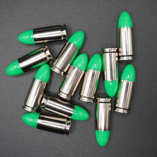 Eagle Munitions, LLC. Premium 9mm Snap Caps - Dry Fire Rounds - Dummy Rounds (Green, 10 Count)