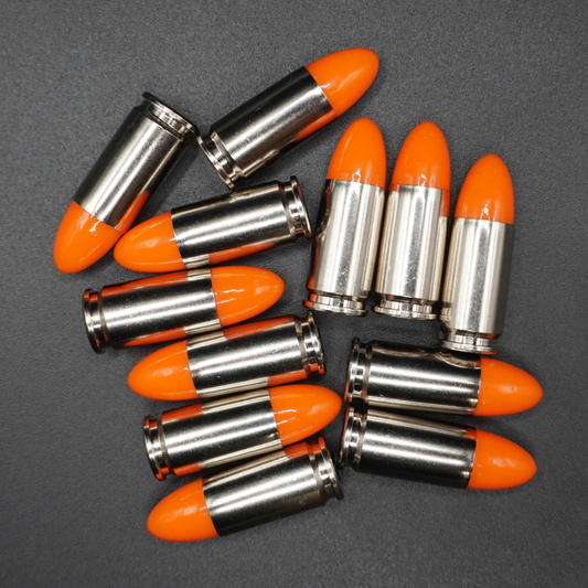 Eagle Munitions, LLC. Premium 9mm Snap Caps - Dry Fire Rounds - Dummy Rounds (Orange, 10 Count)